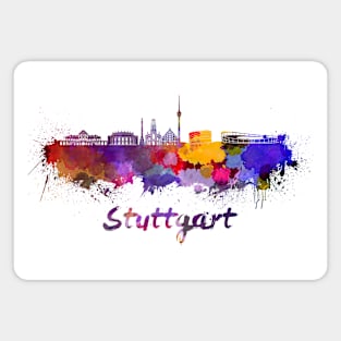 Stuttgart skyline in watercolor Magnet